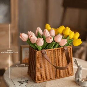 58613e8559aa434eb21ab47b0144328b Handmade straw flower basket rustic home decor