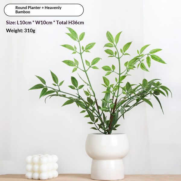 Simulated potted green plant - image 5
