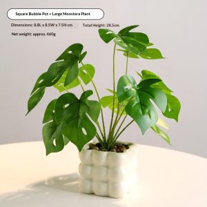 Mini Faux Greenery in Bubble Square Pots