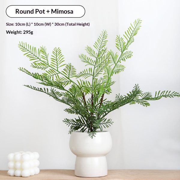 Simulated potted green plant - image 4
