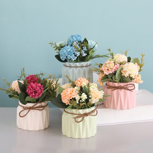 Simulated hydrangea potted plant