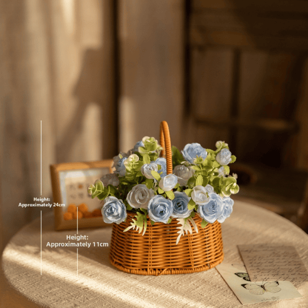 190d1e99e6a744fdae48b47b01443c4f Handmade straw flower basket rustic home decor - image 3