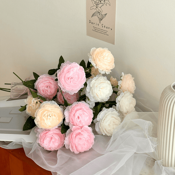 3-head-peony-artificial-flower-2 3-Head Peony Artificial Flower bouquet - pink white peony arrangement
