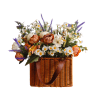 Handcrafted Silk Flower Basket – Warm Rustic Elegance