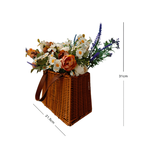 Handcrafted Silk Flower Basket – Warm Rustic Elegance