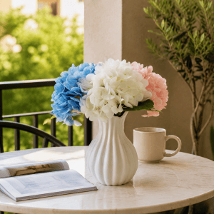 Silk Hydrangea Image 1 3-Color Silk Hydrangea Bouquet - MILIGOODS